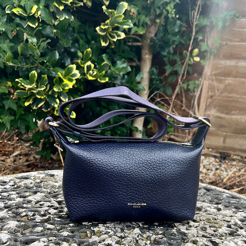 Navy Pochette Zip Top Crossbody Bag