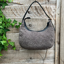 Load image into Gallery viewer, Small Black Faux Fur Scoop Shoulder Bag (back)
