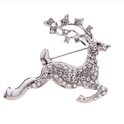 Crystal Starlight Reindeer Brooch