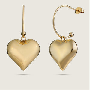 18K Gold Plated Heart Stainless Steel Earrings
