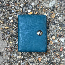 Load image into Gallery viewer, Teal Leather Credit Card Holder (closed)
