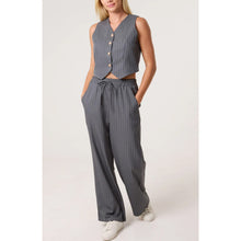 Load image into Gallery viewer, Grey Pinstripe Waistcoat And Trouser Set (front)
