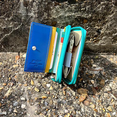 Pacific Small 'aka Holiday' Leather RFID Purse (open)