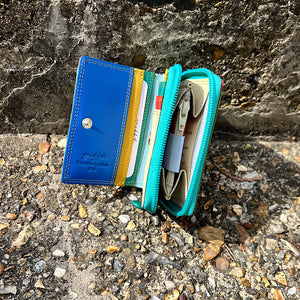 Pacific Small 'aka Holiday' Leather RFID Purse (open)