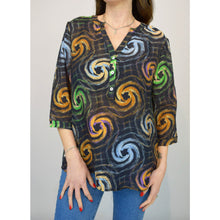 Load image into Gallery viewer, Drop Hem Colour Spiral Oversized Cotton Blouse
