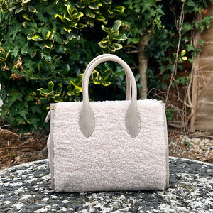 Beige Faux Fur Grab Bag (back)