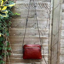 Load image into Gallery viewer, Chestnut &#39;Cecilia&#39; Italian Leather Crossbody Bag (hanging)
