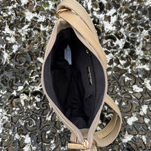 Load image into Gallery viewer, Beige Crossbody Bag with Front Zip Pocket (open)

