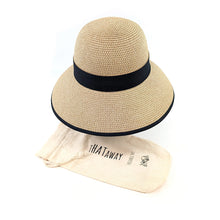 Load image into Gallery viewer, Dark Natural Open Back Bow Foldable Hat (front)
