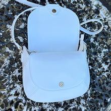 Load image into Gallery viewer, White &#39;Leila&#39; Saddle Bag By David Jones (flap over) 

