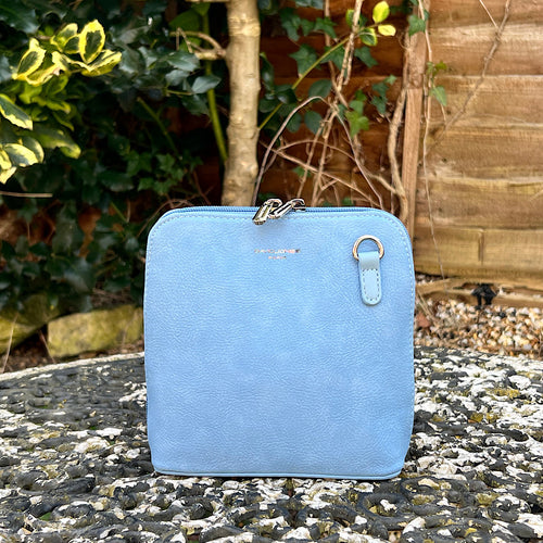 Sky Blue 'Mia' Mini Crossbody Bag By David Jones