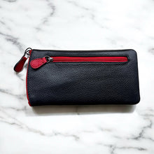 Load image into Gallery viewer, Genuine Leather Glasses &amp; Sunglasses Case | Black, White &amp; Red (back)
