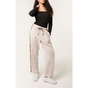 Stone Leopard Stripe Drawstring Jogger