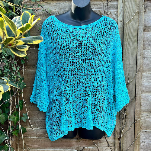 Breezy Turquoise Bohemian Popcorn Cover Up