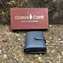 Load image into Gallery viewer, Gianni Conti Italian Leather RFID Compact Card Holder with Tab Closure
