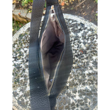 Load image into Gallery viewer, Black Subtle Logo Embossed Shoulder Bag (open)
