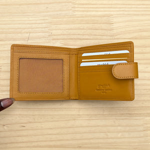 Gents Mustard Wool & Leather Wallet (open)