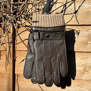 Men's Leather & Knit Top 'ASH' Gloves