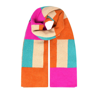 Thick Rosie Colour Block Knitted Scarf
