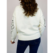 Load image into Gallery viewer, Ivory Multi Sequin Flower Jumper (back)
