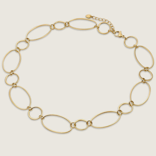 Gold Oval Link Chain Necklace