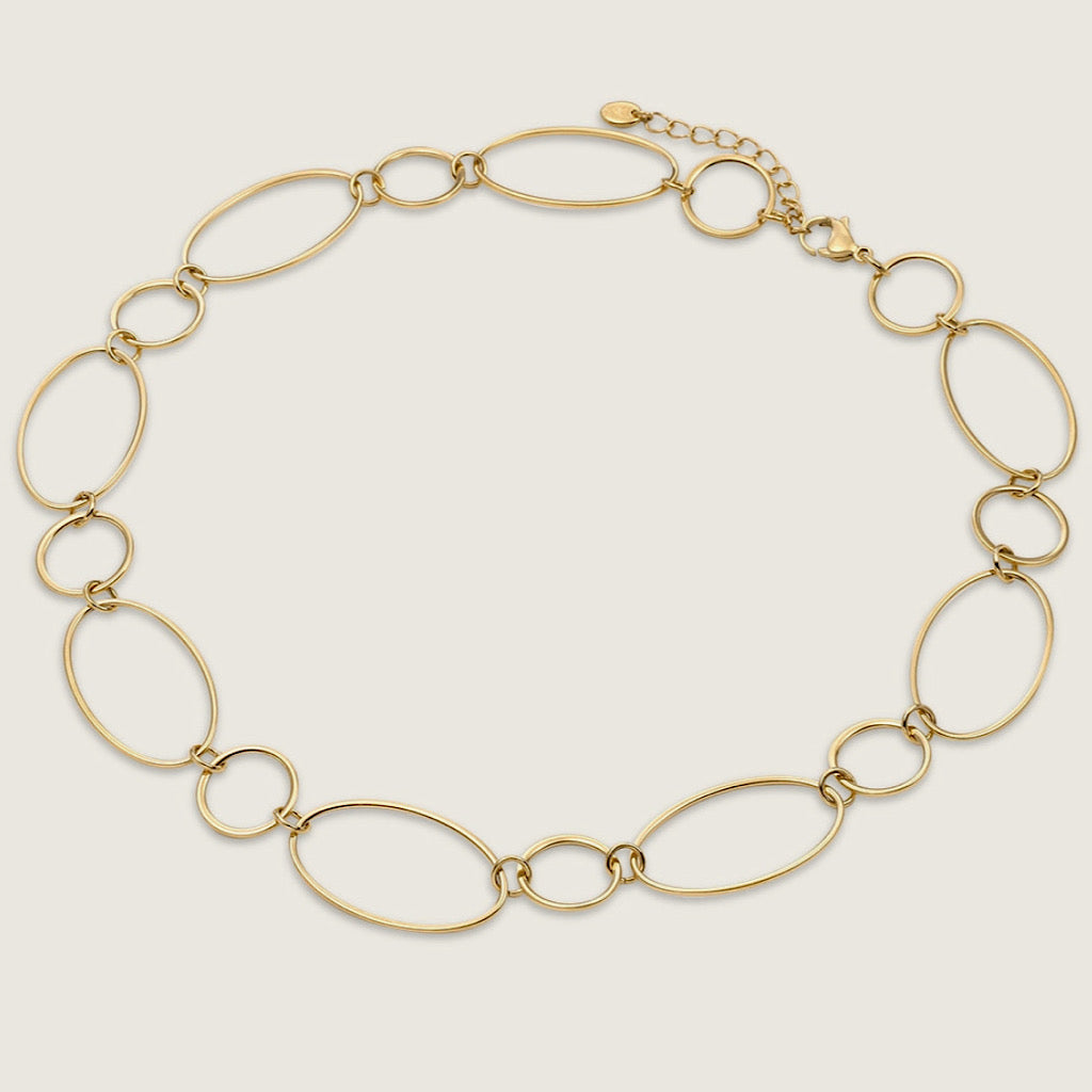 Gold Oval Link Chain Necklace