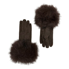 Load image into Gallery viewer, Mocha Luxe Faux Fur Cuff Gloves (separate)
