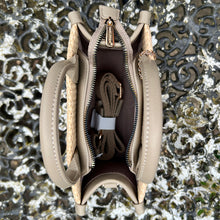 Load image into Gallery viewer, Taos Taupe &#39;Natalie&#39; Straw Effect Grab Bag (open)
