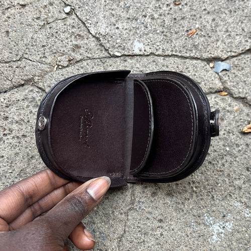 Small Brown Gents Leather Tray Purse By Ash (open)