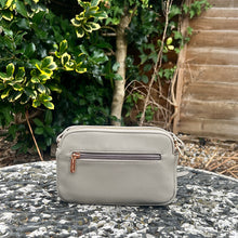 Load image into Gallery viewer, Small Abbey Stone Double Zip Crossbody Bag (back)
