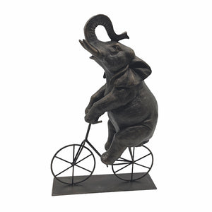 Elephant Riding a Bicycle Figurine