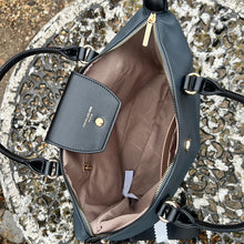 Load image into Gallery viewer, Black Small Tote Bag (open)
