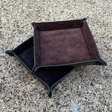 Load image into Gallery viewer, Black Leather Coin/Tidy Tray (also in brown)
