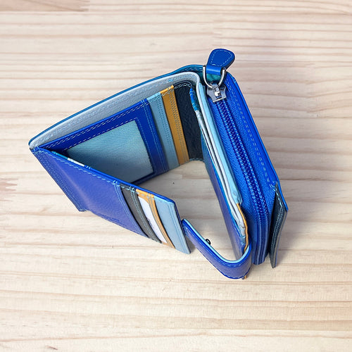 Bestseller Medium Leather RFID Purse | Glacier Blue