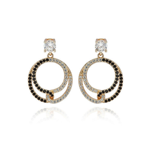 Gold Interlocking Circle Earrings 