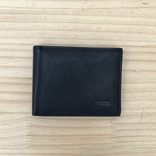 Load image into Gallery viewer, Black Italian Leather Wallet with Coin Pocket by Katana | 4 Card Slots (closed)
