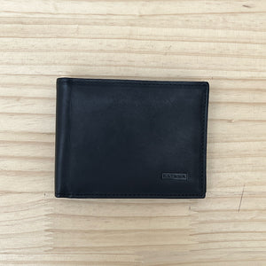 Black Italian Leather Wallet with Coin Pocket by Katana | 4 Card Slots (closed)