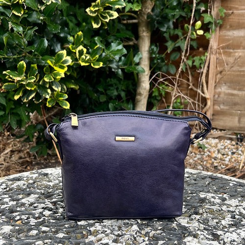 Navy 'Natalie' Leather Crossbody Bag