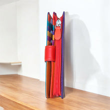 Load image into Gallery viewer, Large Leather Seville Multi Colour Purse (zip)
