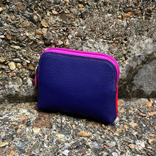 Load image into Gallery viewer, China Rose Leather Coin Purse with 3 Card Slots Inside (back)

