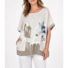 Load image into Gallery viewer, Abstract Floral Pocket Cotton Top (natural)
