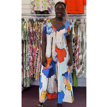 Load image into Gallery viewer, Abstract Floral Wide Leg Jumpsuit (ocean multi)
