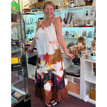 Load image into Gallery viewer, Abstract Print Cotton Linen Maxi Dress (bronze multi)
