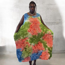 Load image into Gallery viewer, Abstract Print Sleeveless Maxi Dress (tropical abstract)
