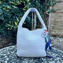 Load image into Gallery viewer, Almond Milk Luna Woven Slouch Handbag
