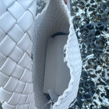 Load image into Gallery viewer, Almond Milk Luna Woven Slouch Handbag (open)
