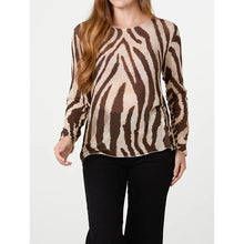 Load image into Gallery viewer, Animal Print Cashmere Blend Long Sleeve Top
