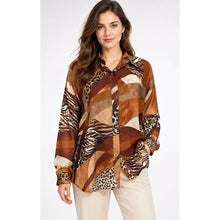 Load image into Gallery viewer, Animal Print Patchwork Shirt
