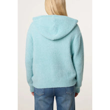 Load image into Gallery viewer, Aqua Cloud Knit Zip Hoodie (back)
