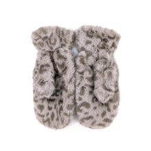 Load image into Gallery viewer, Arctic Leopard Faux Fur Mittens (palm)
